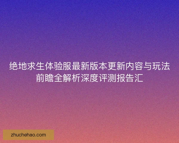 绝地求生体验服最新版本更新内容与玩法前瞻全解析深度评测报告汇