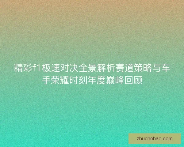 精彩f1极速对决全景解析赛道策略与车手荣耀时刻年度巅峰回顾